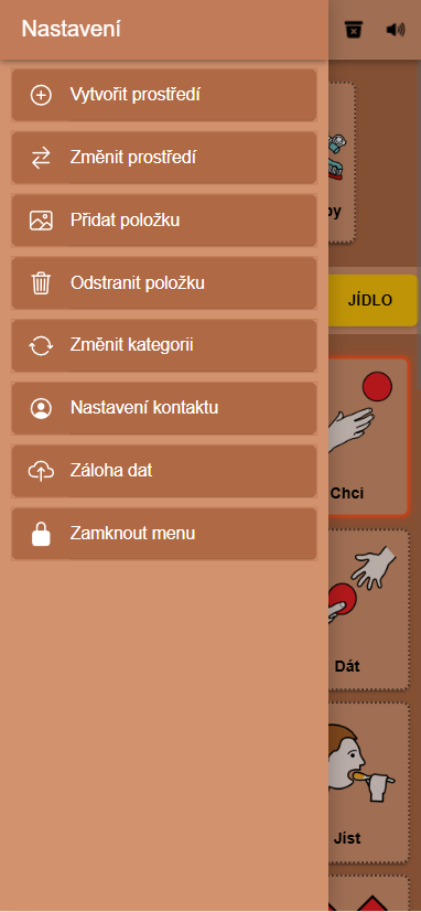 Ukázka obrazovky Koden - Možnosti nastavení aplikace